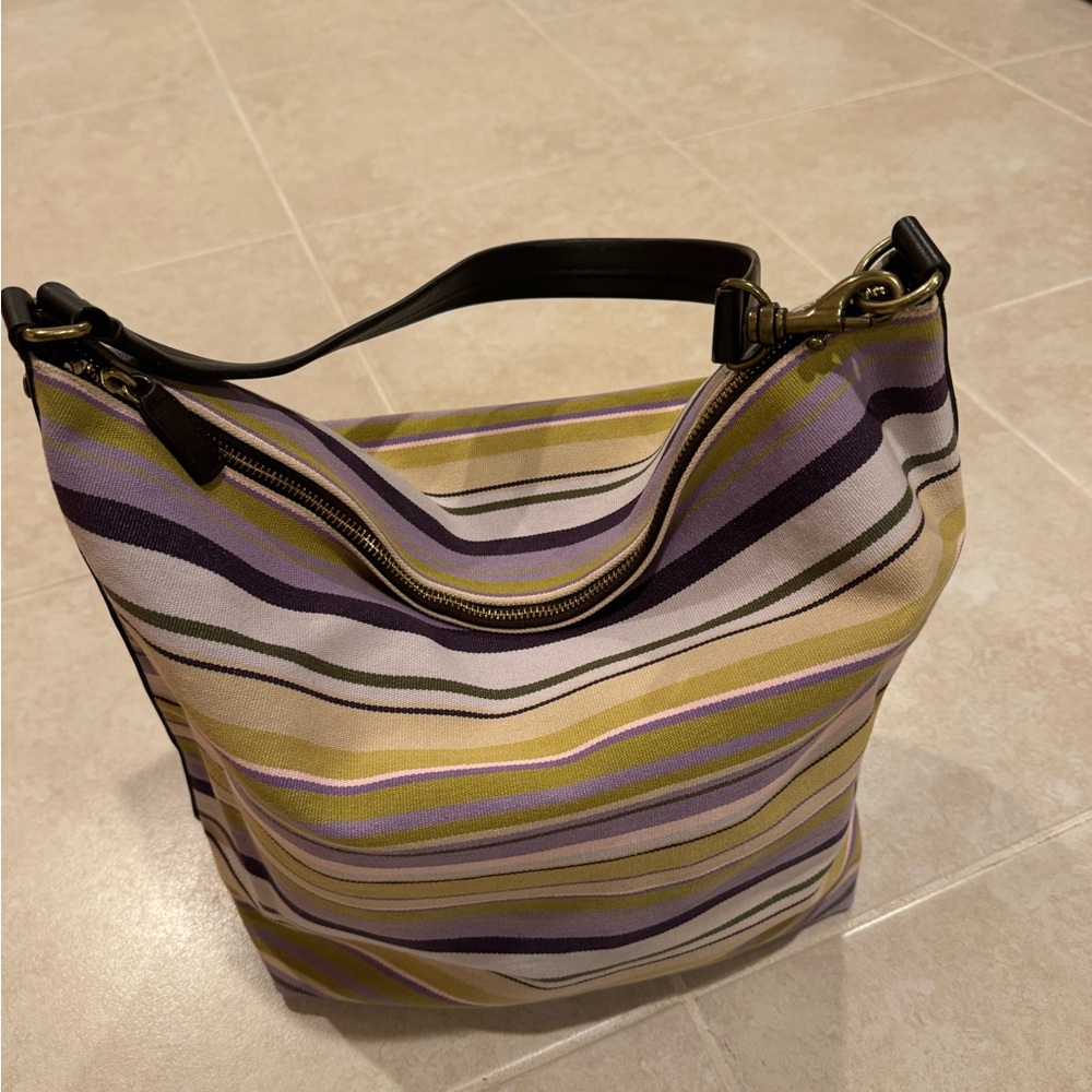 Ann Taylor canvas and genuine leather handbag